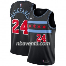 Camiseta Hombre Chicago Bulls Lauri Markkanen 24 2018-19 Nike City Edition Negro Swingman
